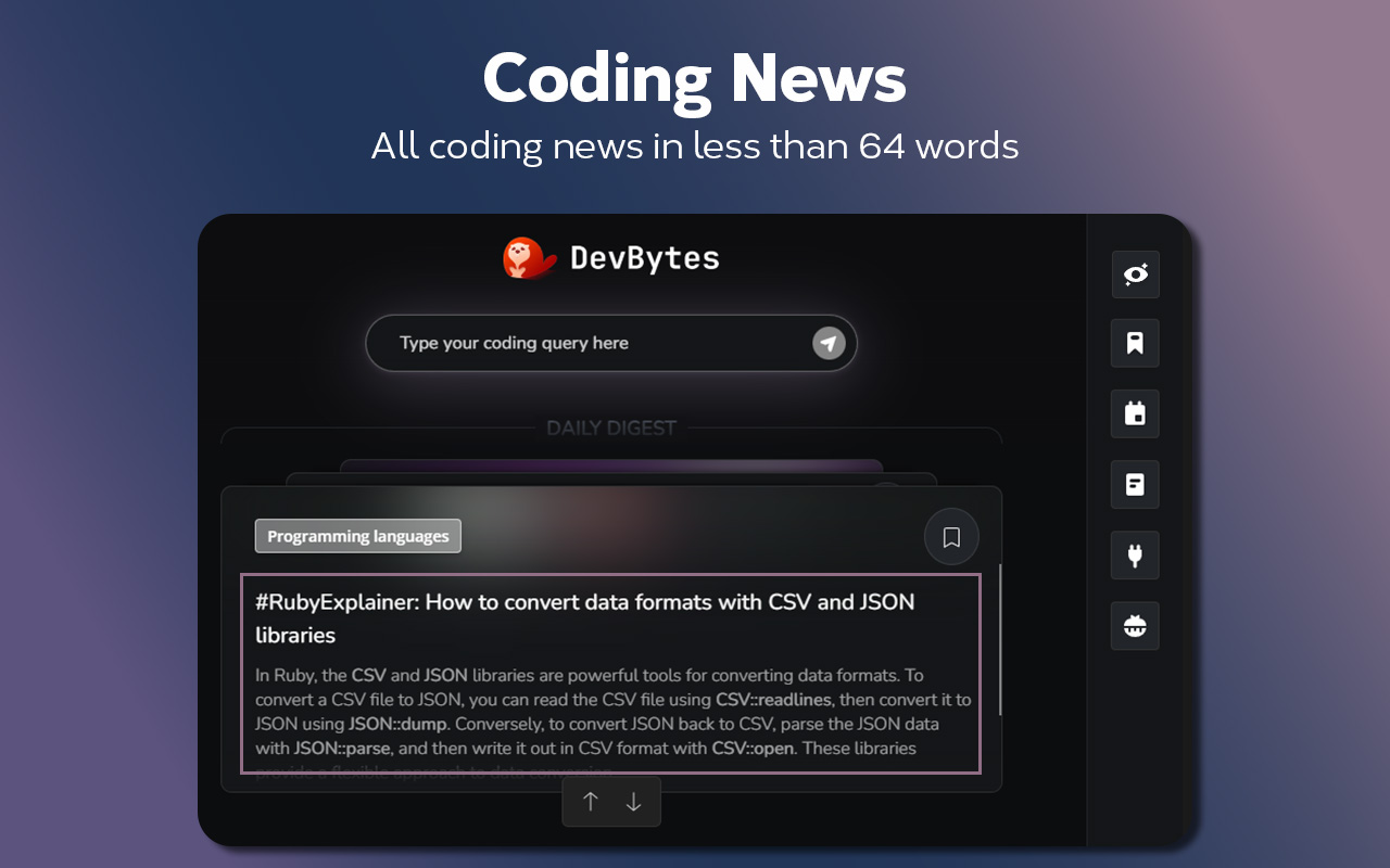 DevBytes: Developer's News & Coding Extension截图5