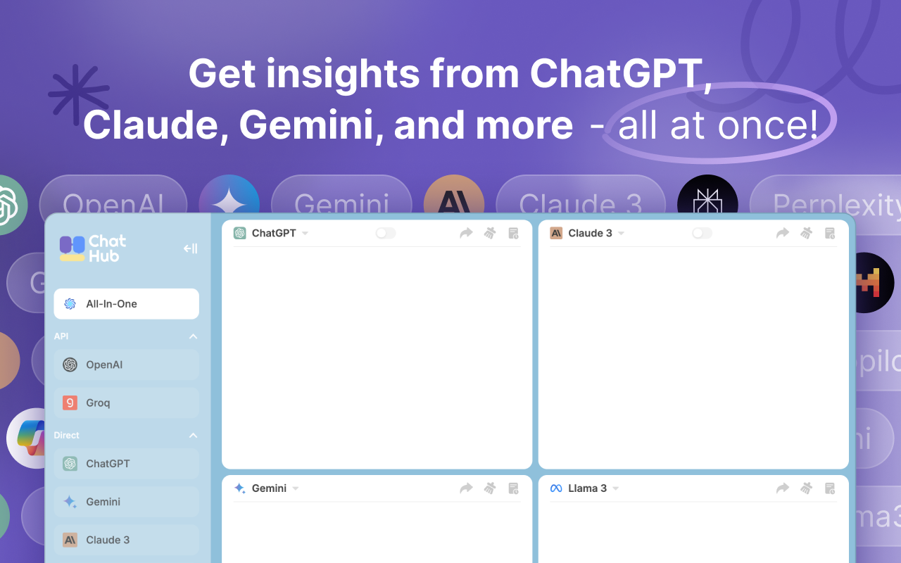 ChatHub - GPT-4, Gemini, Claude同时用截图3