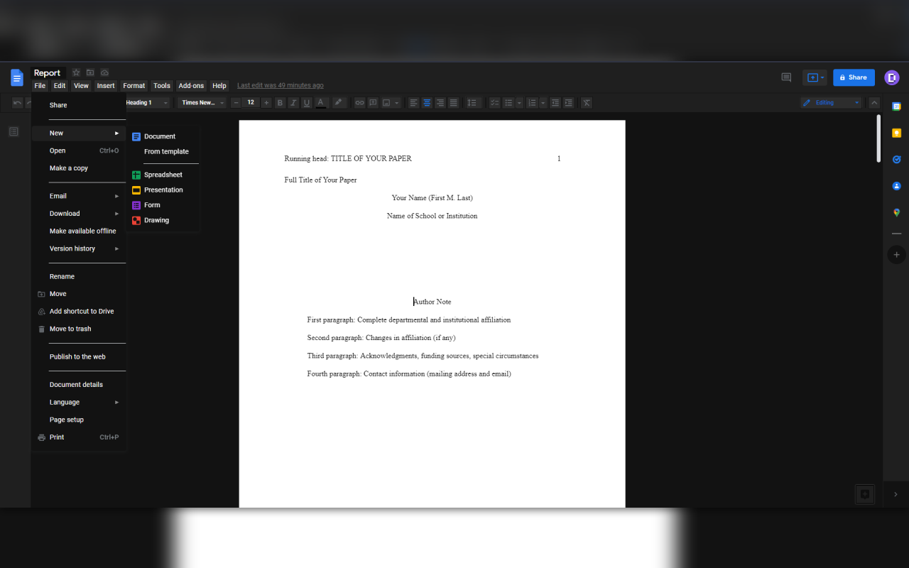 Google Docs Dark Mode截图2