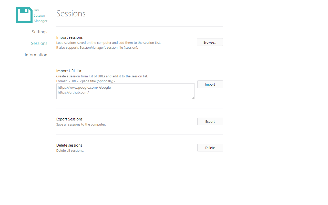 Tab Session Manager截图2