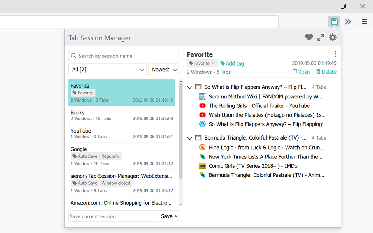 Tab Session Manager截图4