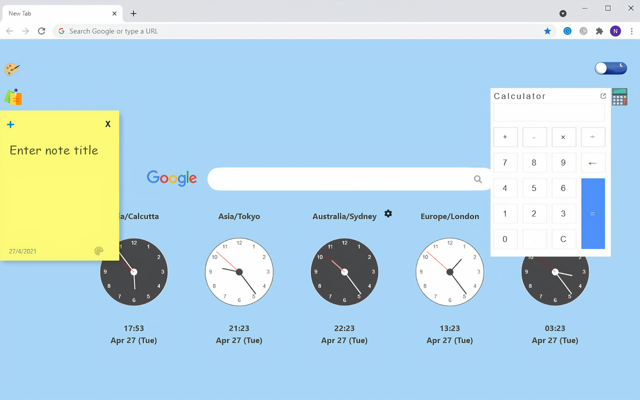 World Clock with Sticky Notes & Calculator截图4