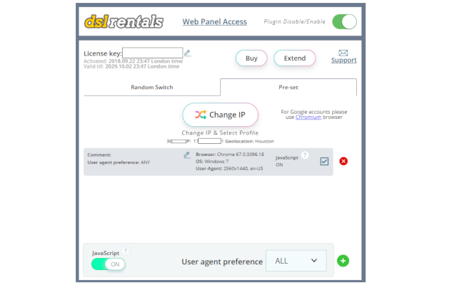 DSLrentals Proxy & User-Agent Switcher截图3
