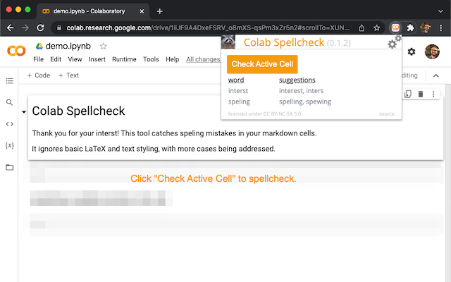 Colab Spellcheck截图1