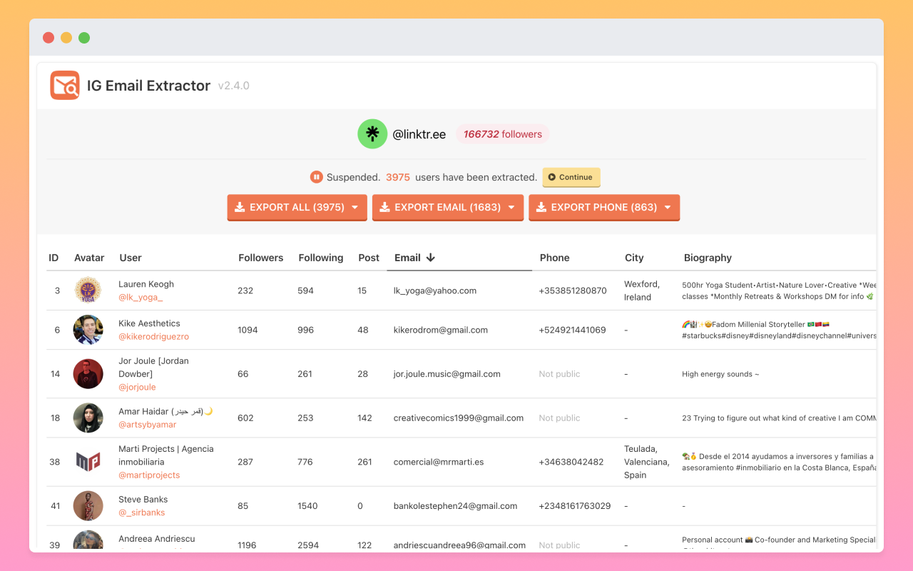 Email Scraper for Ins截图1