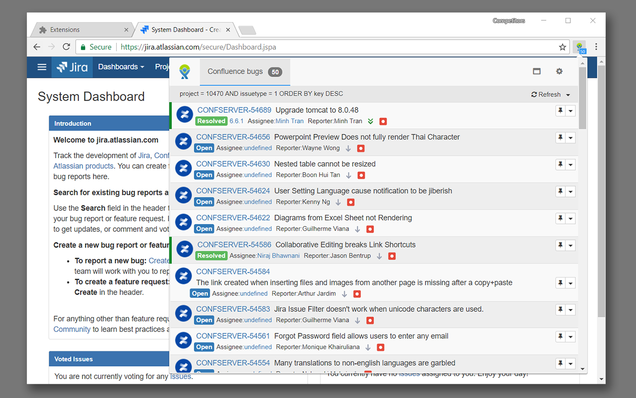 JIRA Assistant截图2