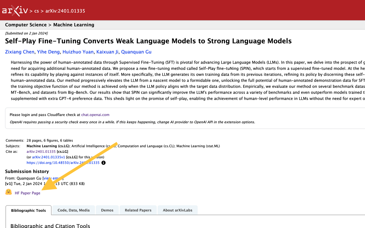 ArXiv to HF截图1