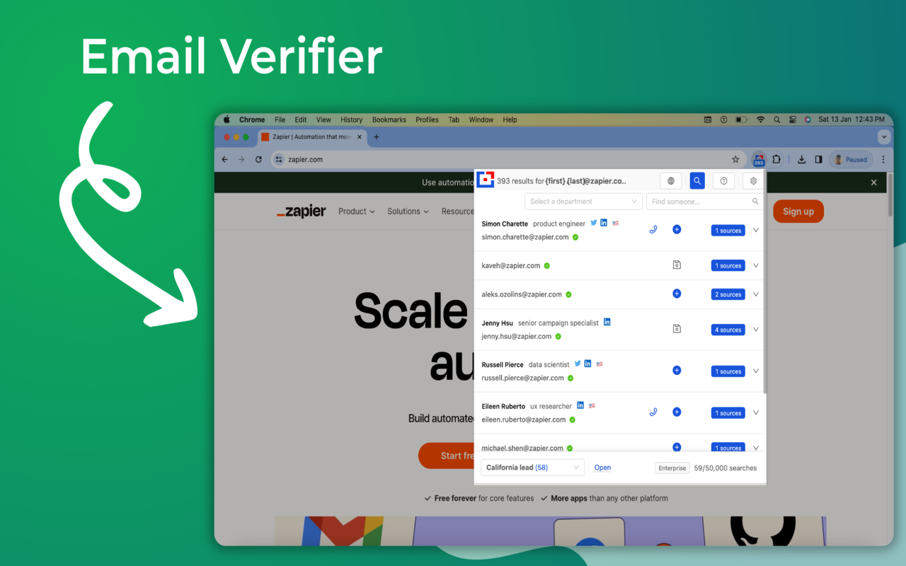 Tomba - 电子邮件查找器和电子邮件提取器Plus截图1