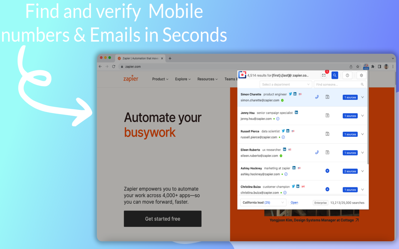 Tomba - 电子邮件查找器和电子邮件提取器Plus截图3
