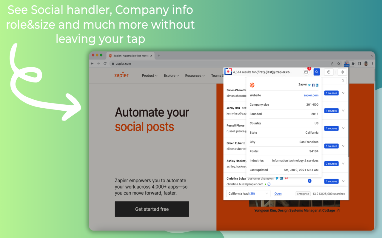 Tomba - 电子邮件查找器和电子邮件提取器Plus截图4