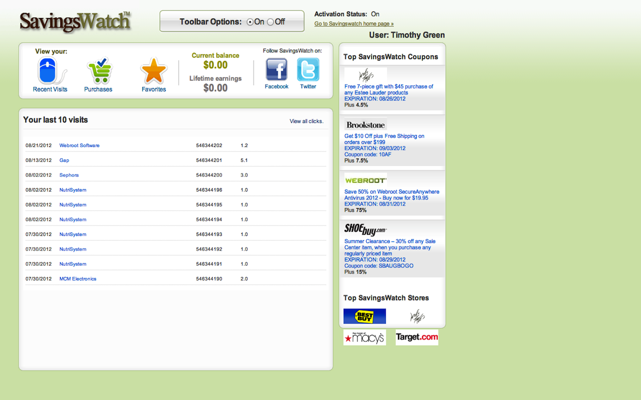 SavingsWatch SavingsAlert截图1