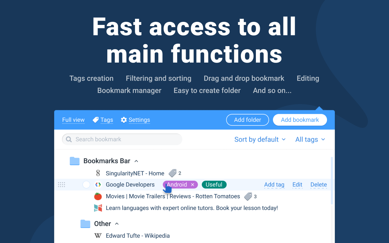 Bookmanize - 高级书签管理器截图3