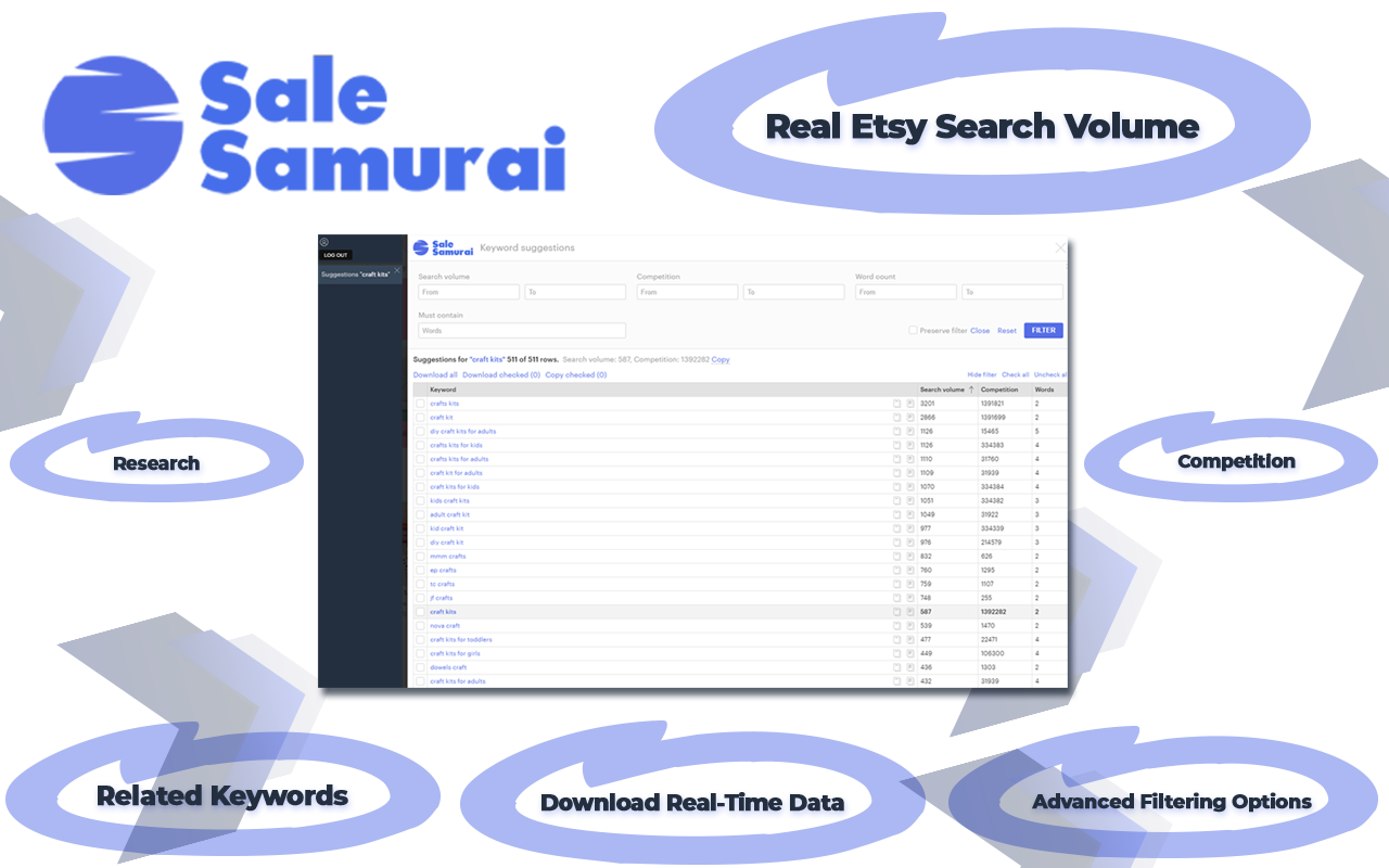 Sale Samurai - Etsy SEO Keyword Tool截图1
