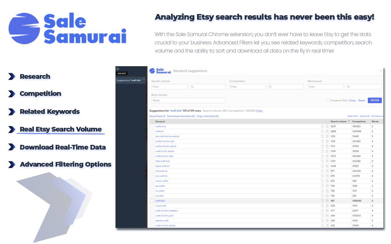 Sale Samurai - Etsy SEO Keyword Tool截图2