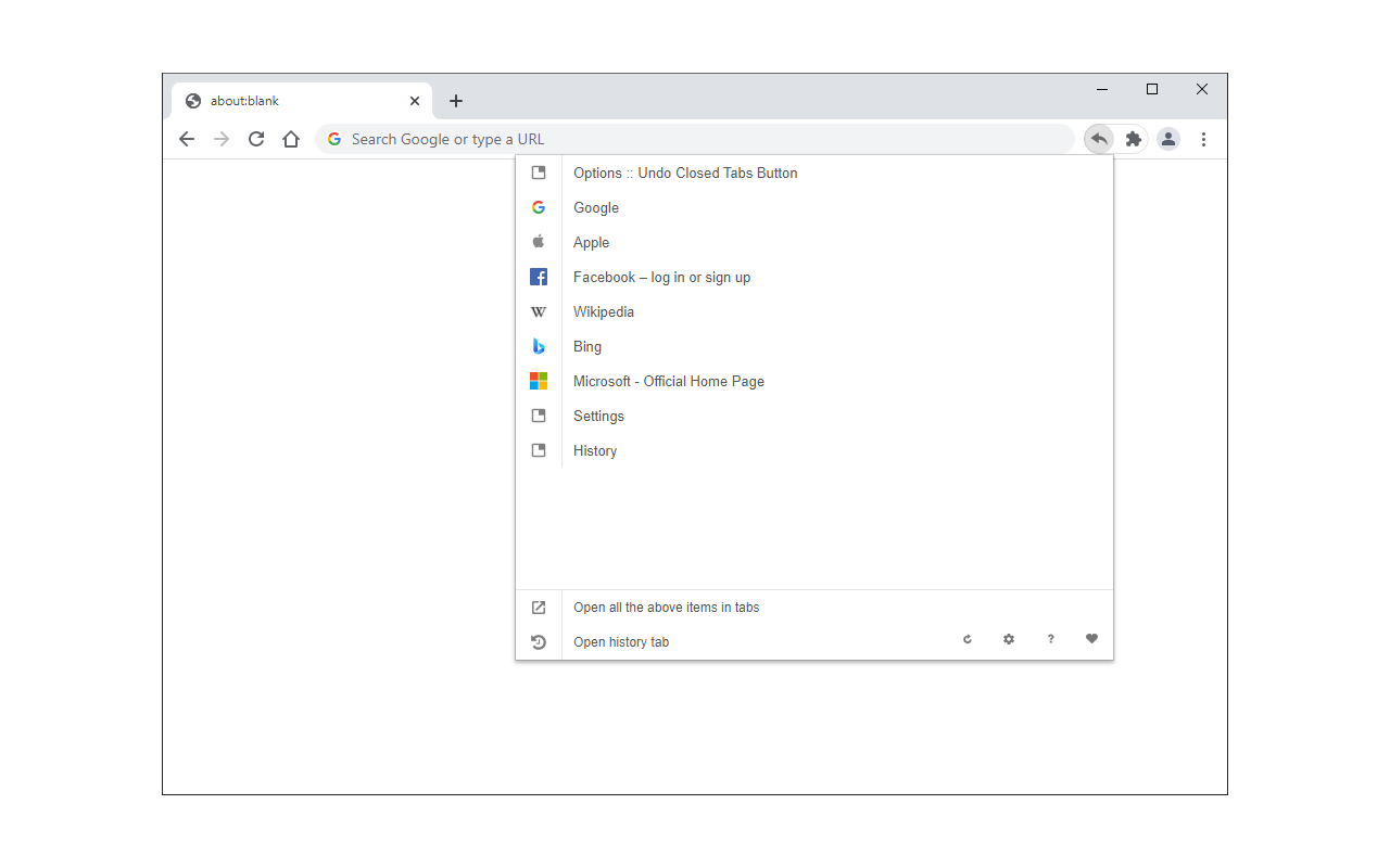 Undo Closed Tabs Button截图1