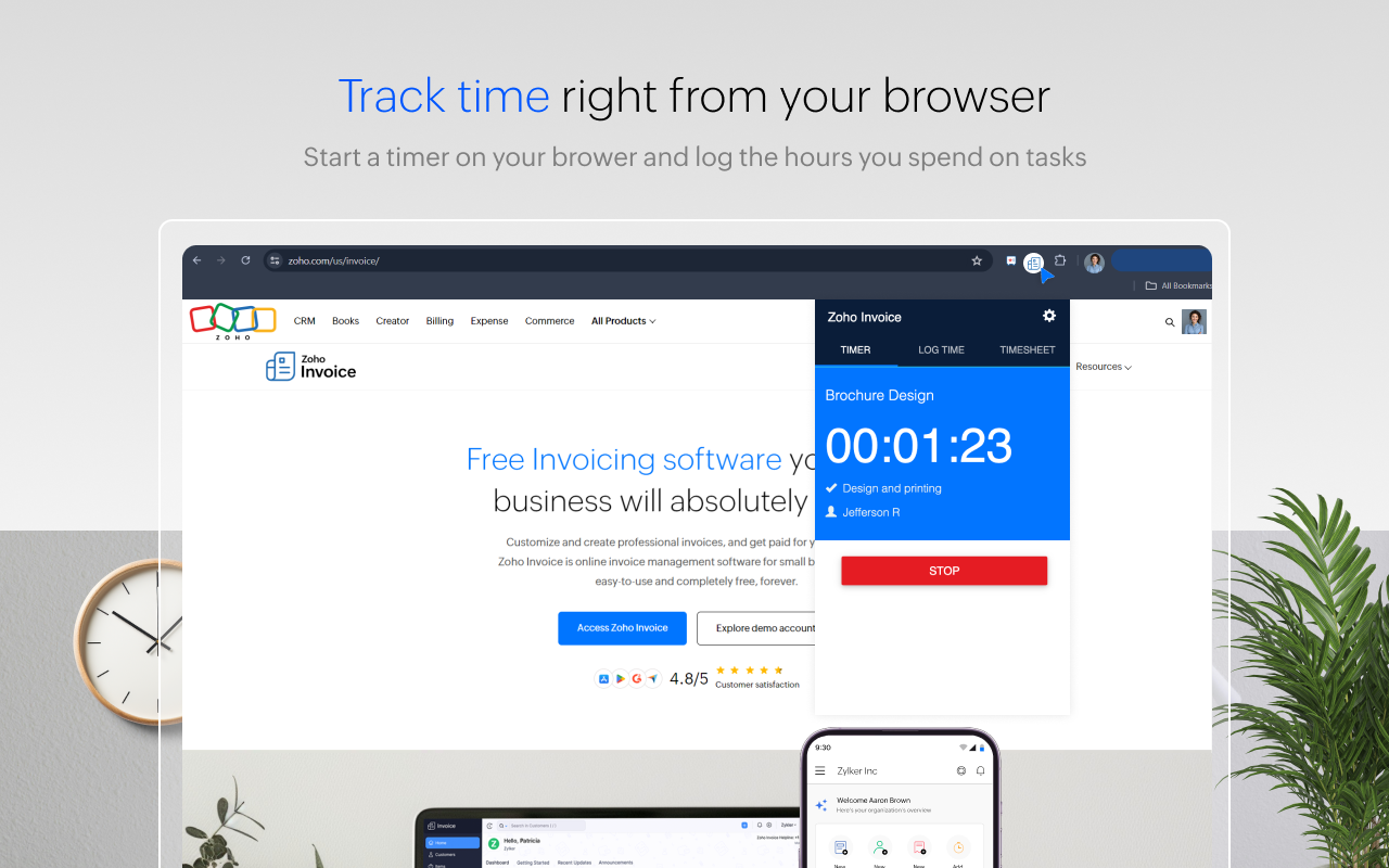 Zoho Invoice Timer截图3