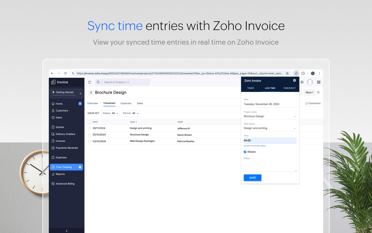 Zoho Invoice Timer截图5