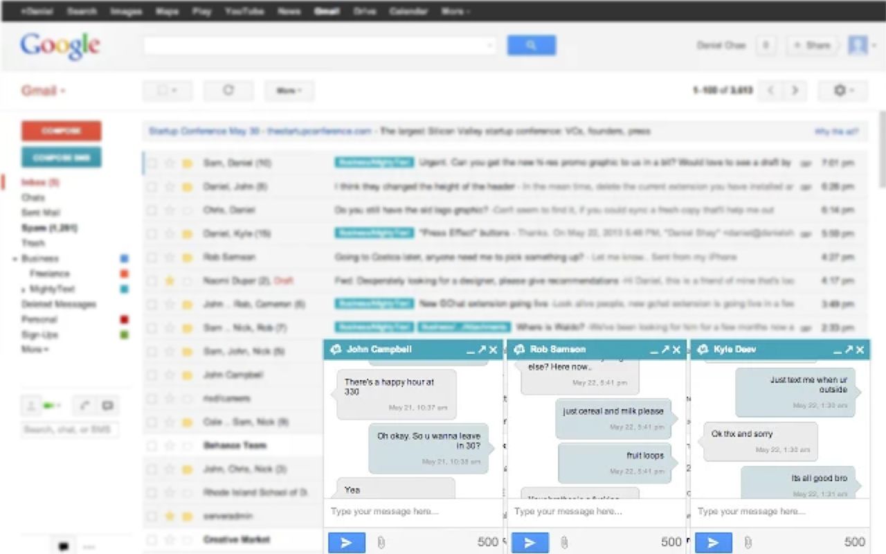 SMS from Gmail ™ & Facebook™ (MightyText)截图1