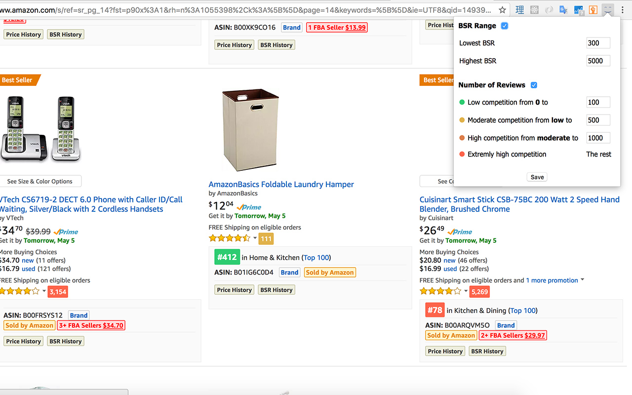 Amazon BSR & Rating Colorizer截图1