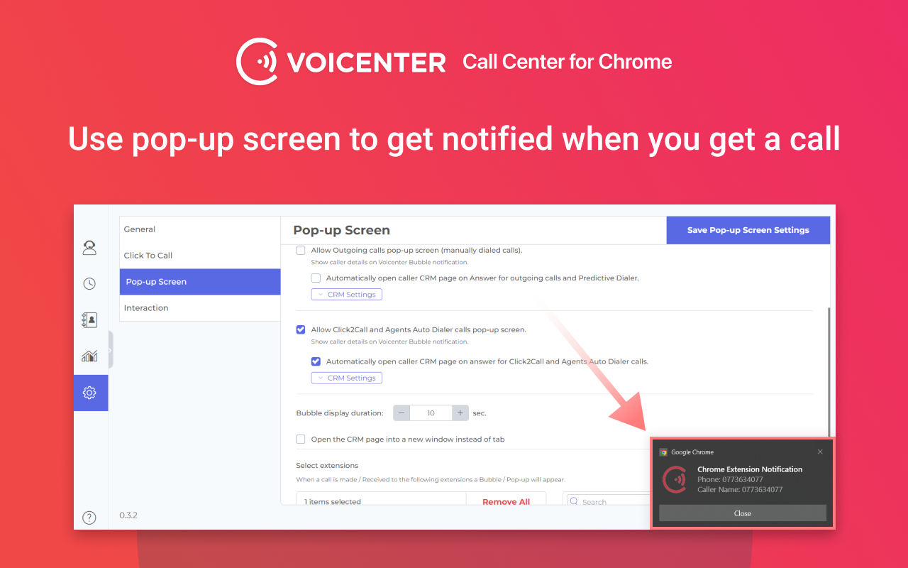 Voicenter Contact Center Chrome application截图1