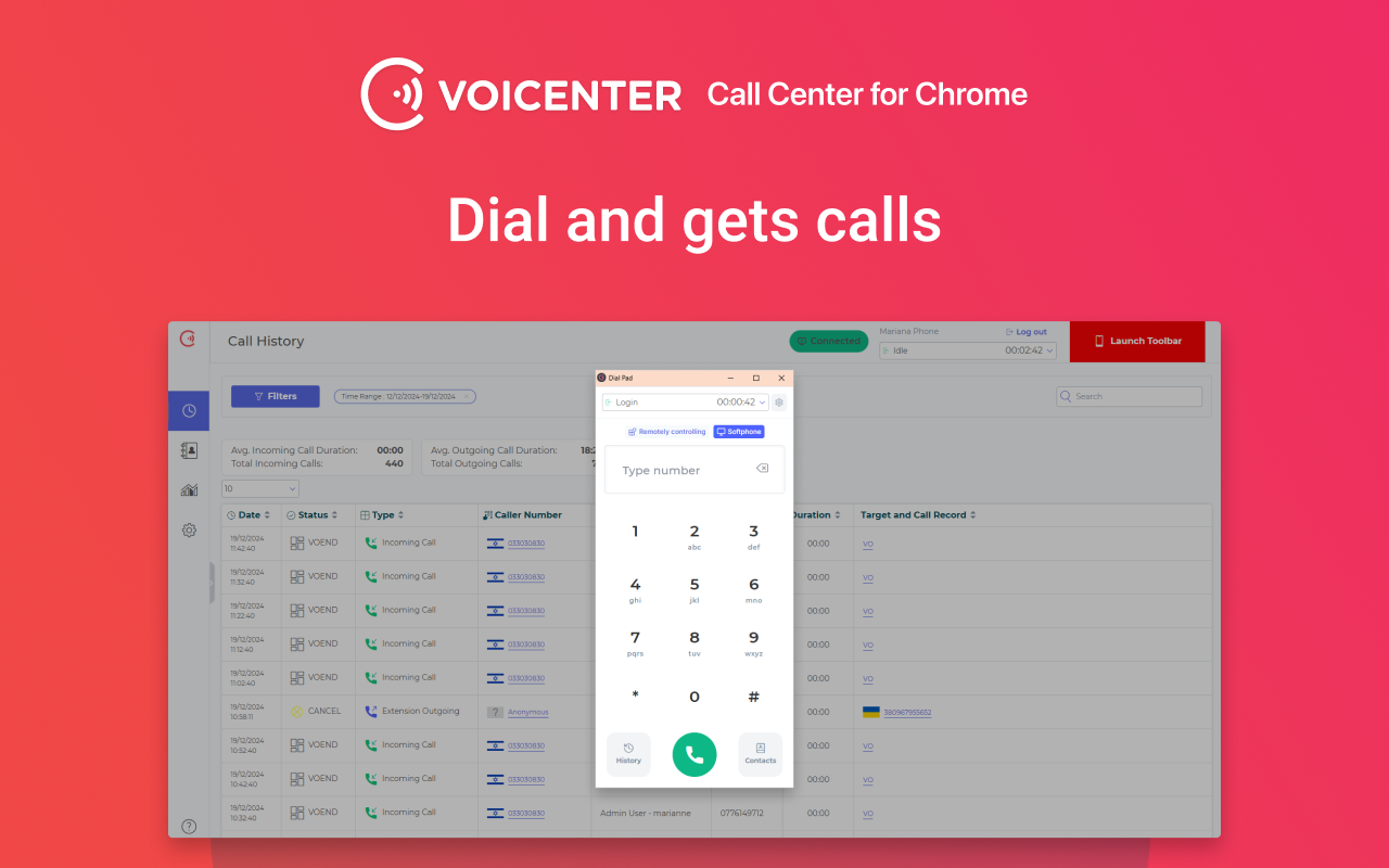 Voicenter Contact Center Chrome application截图4