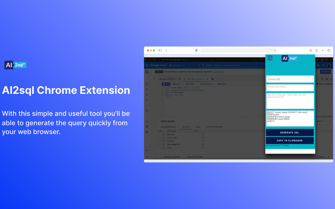 AI2sql - the Chrome extension plugin截图2