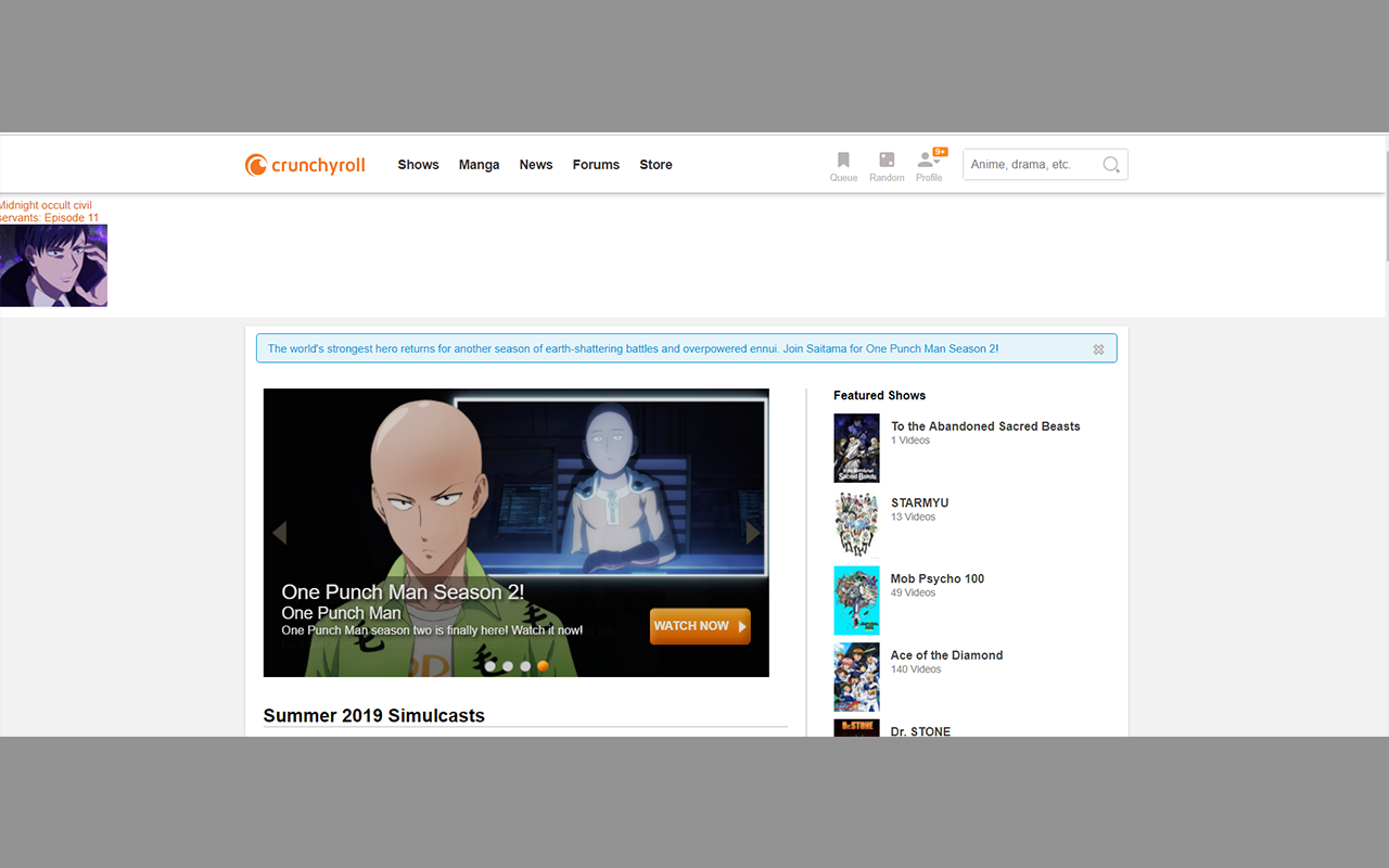 Crunchyroll: continue watching bar截图1