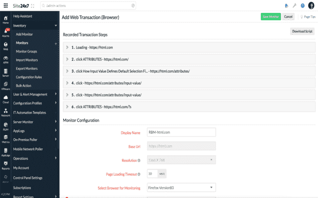 Site24x7 Web Transaction (Browser) Recorder截图2
