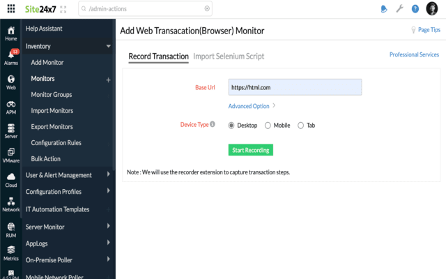 Site24x7 Web Transaction (Browser) Recorder截图3
