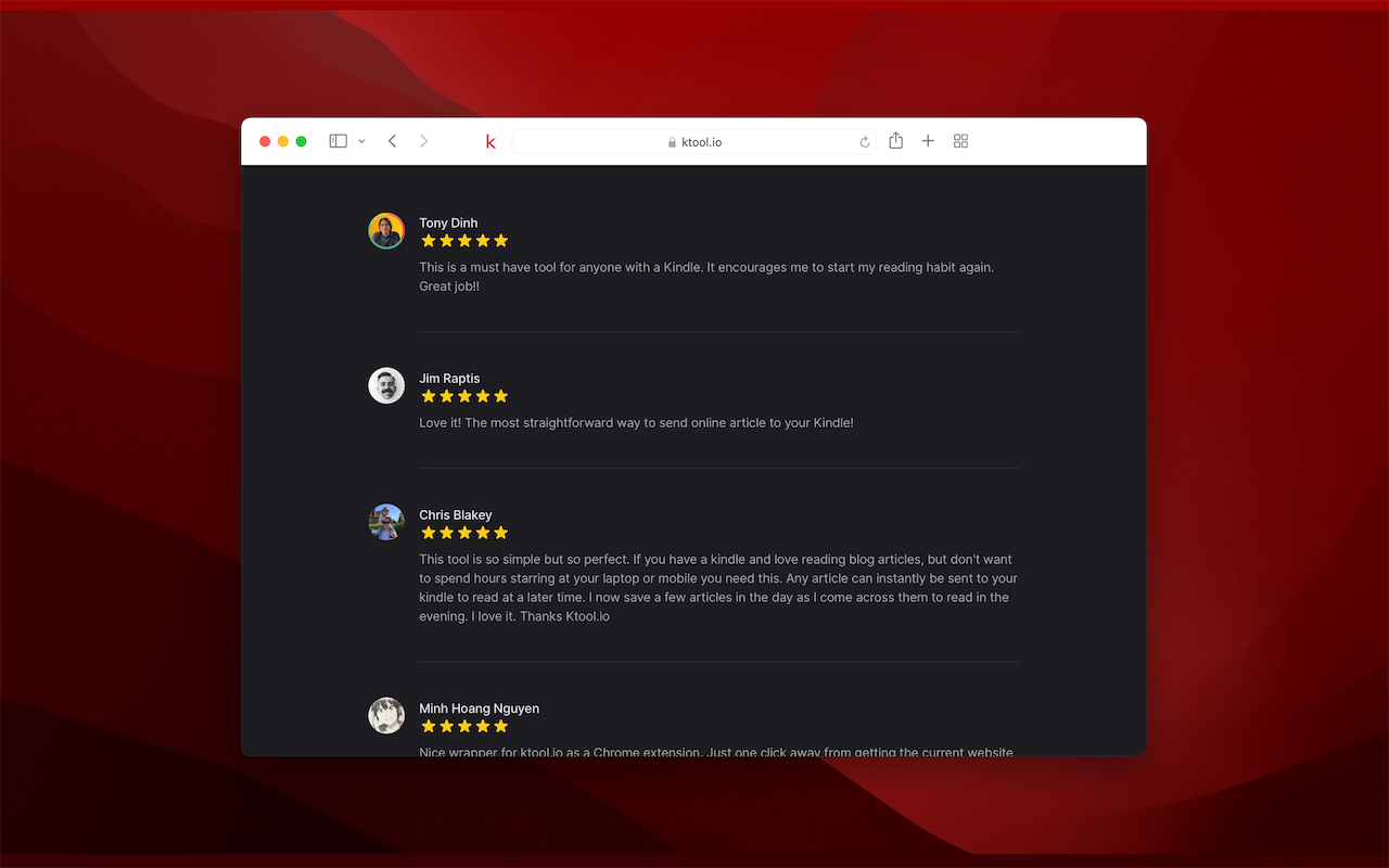 Send web articles to Kindle by KTool截图2