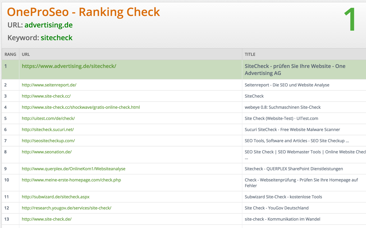 OneProSeo Ranking Check截图1