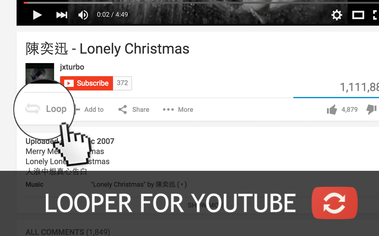 Looper for YouTube - 自动重播截图3