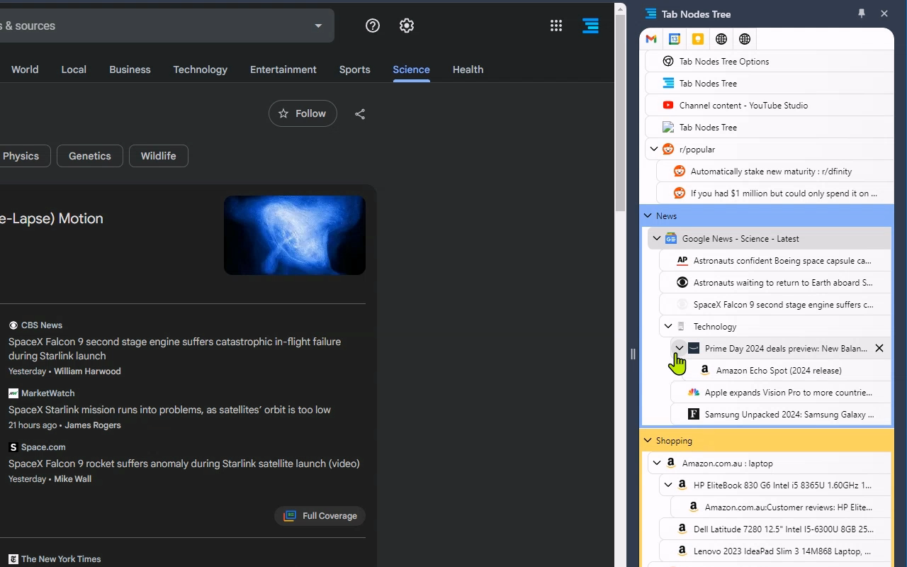 Tab Nodes Tree - Vertical Tree Style Tabs in Side Panel截图3