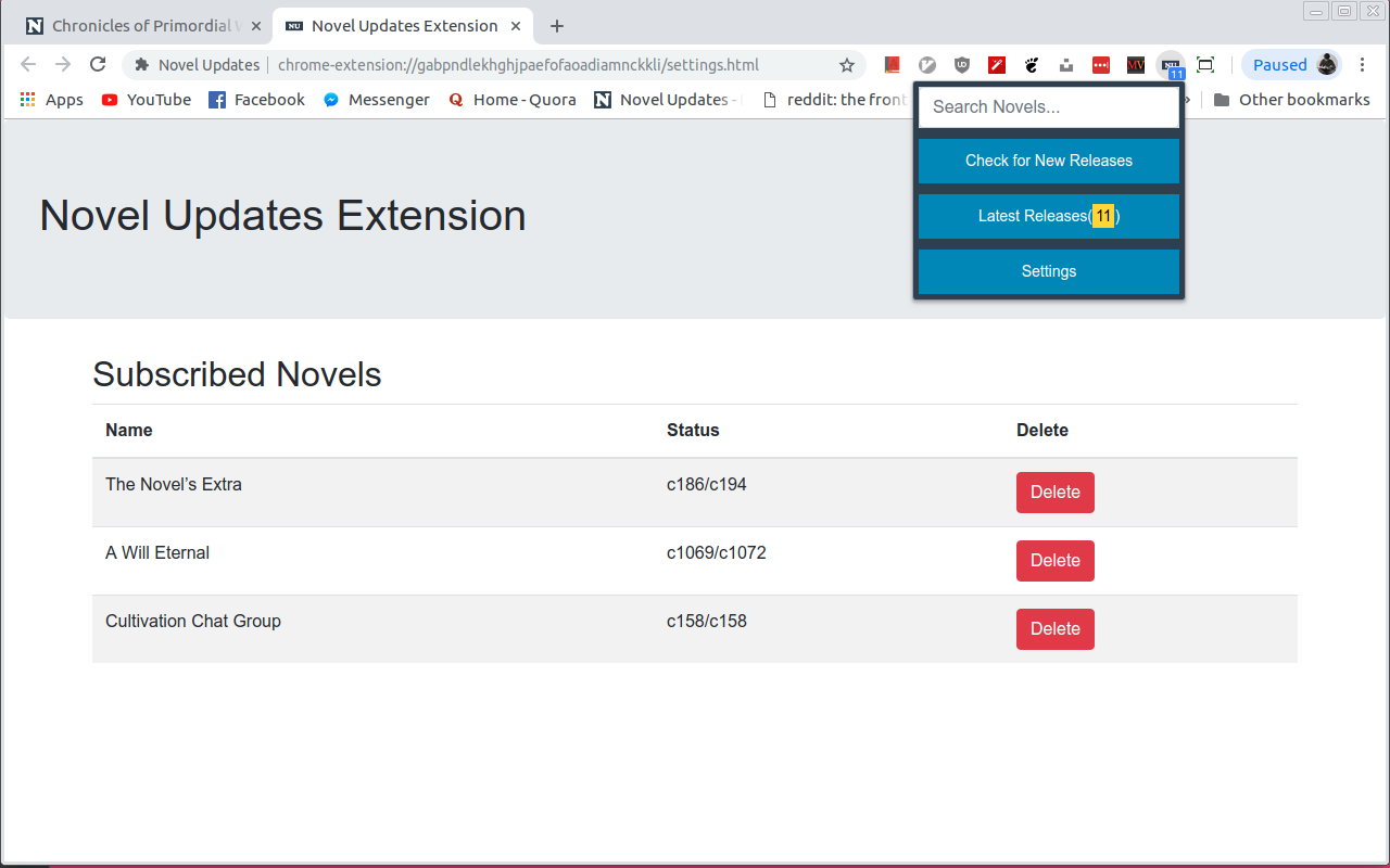 Novel Updates Tracker截图2