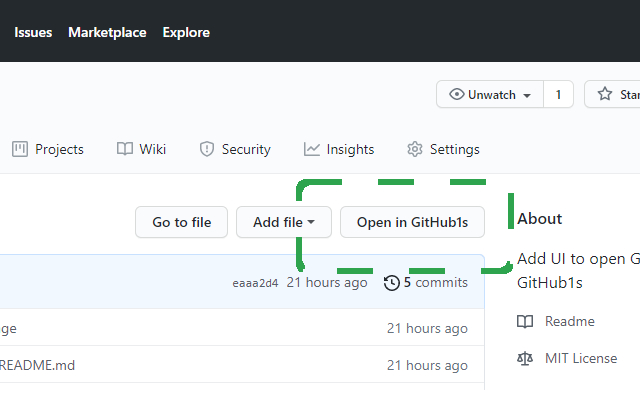 Open in GitHub1s截图1