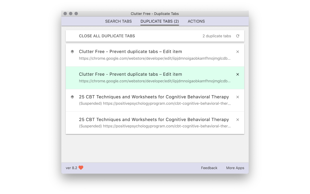 Clutter Free - Prevent duplicate tabs截图5