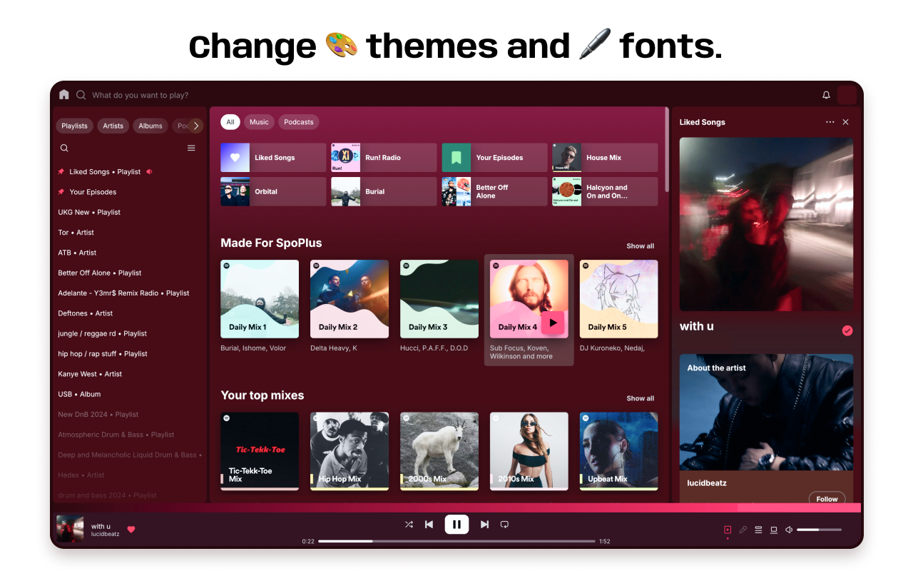SpoPlus - Edit Spotify Theme & Settings截图3