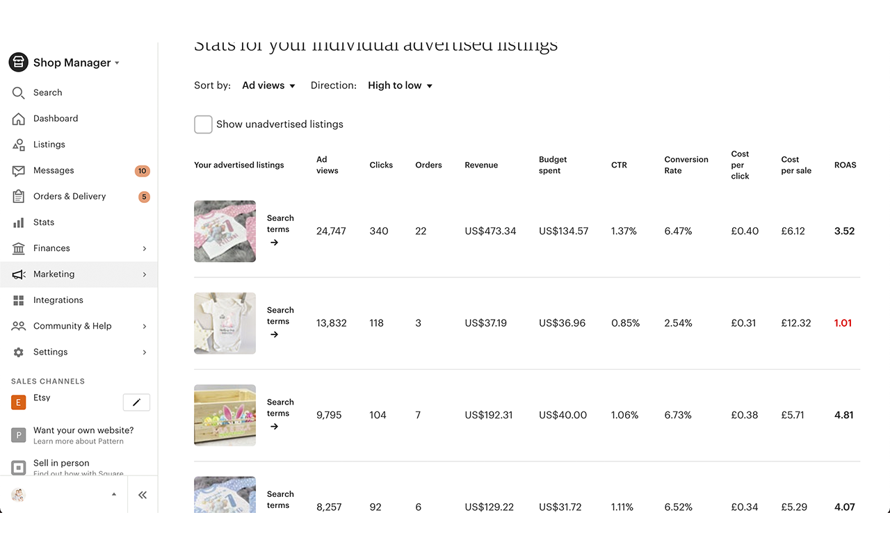 Etsy Tools - Ad Stats Enhancer截图1
