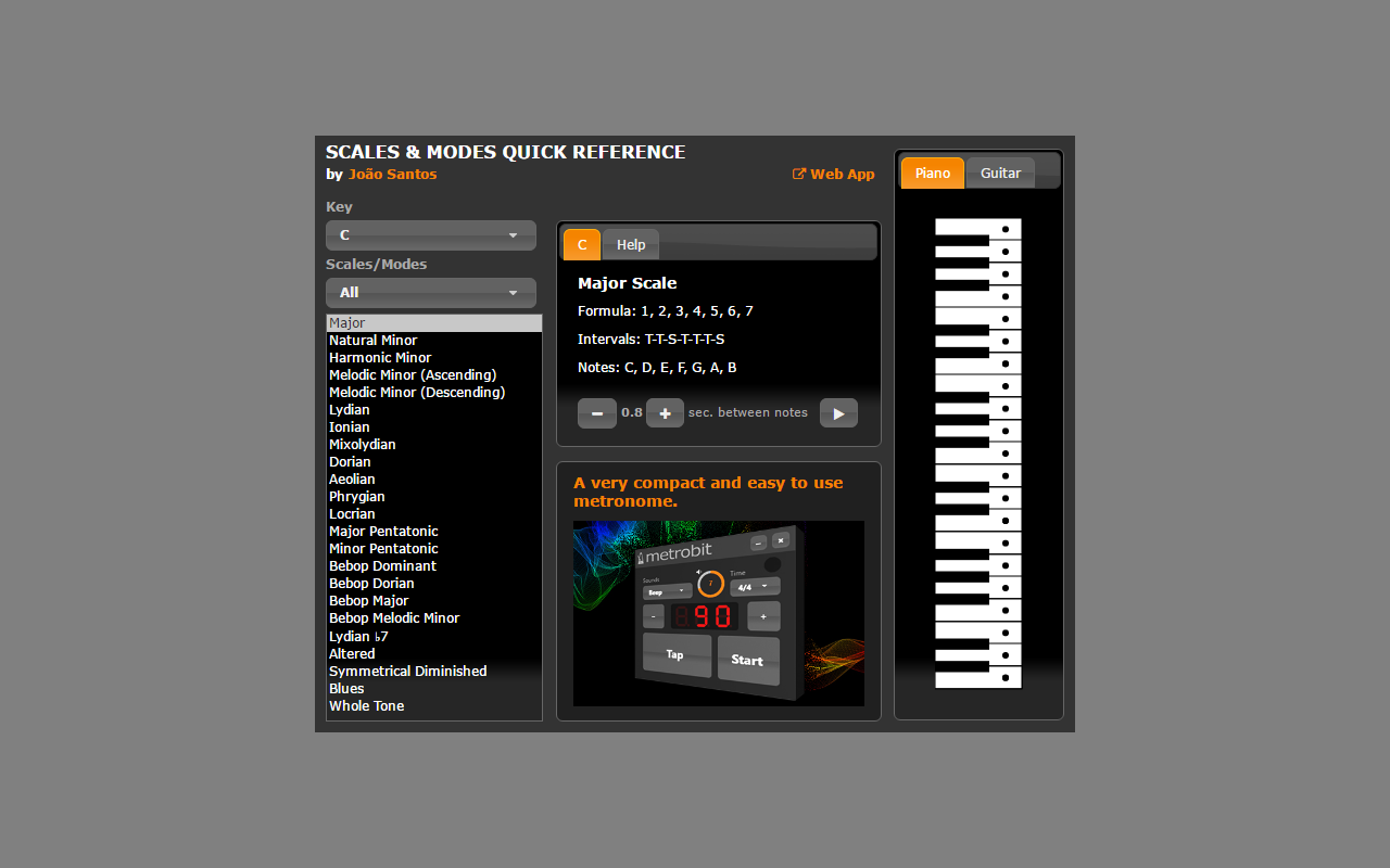 Scales & Modes Quick Reference截图1