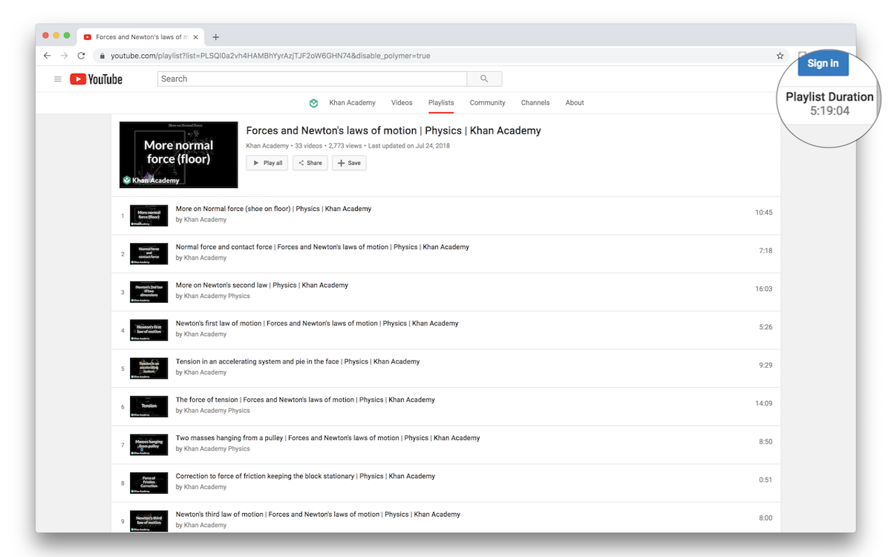 YouTube Playlist Duration截图4