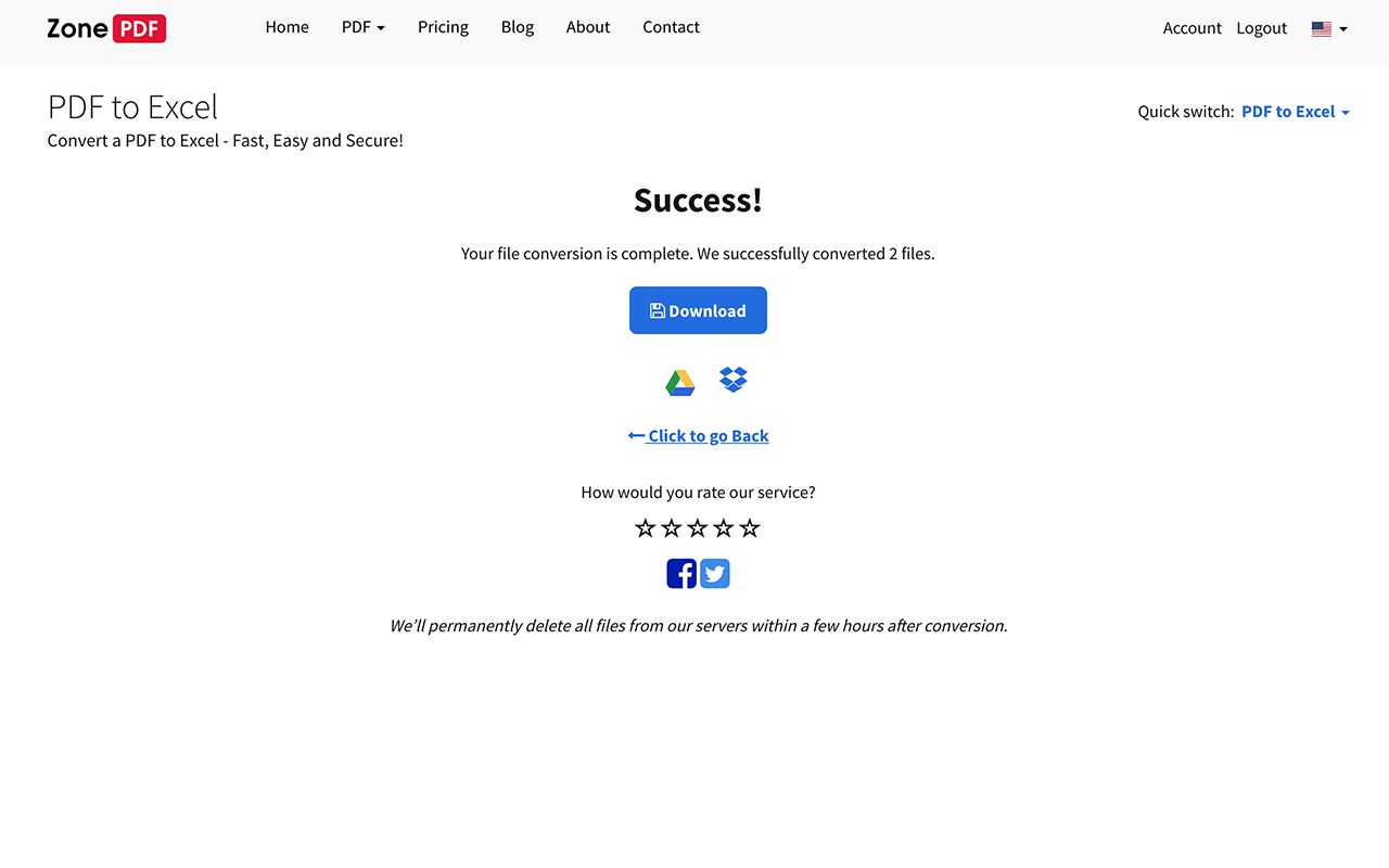 PDF to Excel截图2