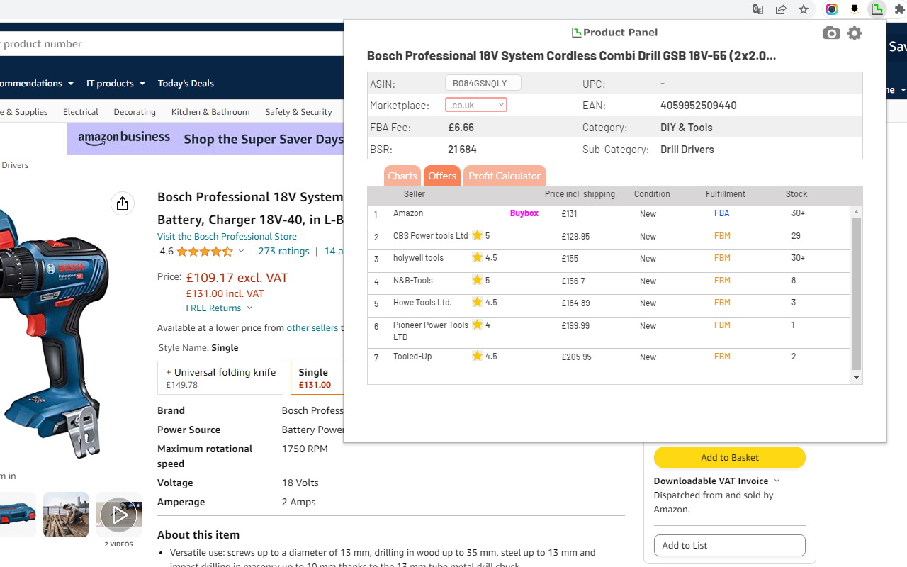 ProductPanel - Amazon BSR History & Analytics截图3