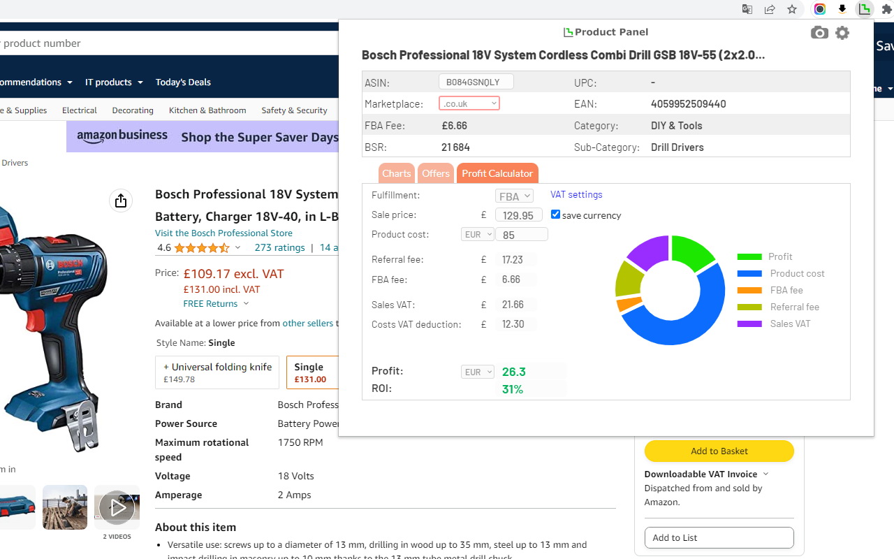 ProductPanel - Amazon BSR History & Analytics截图4