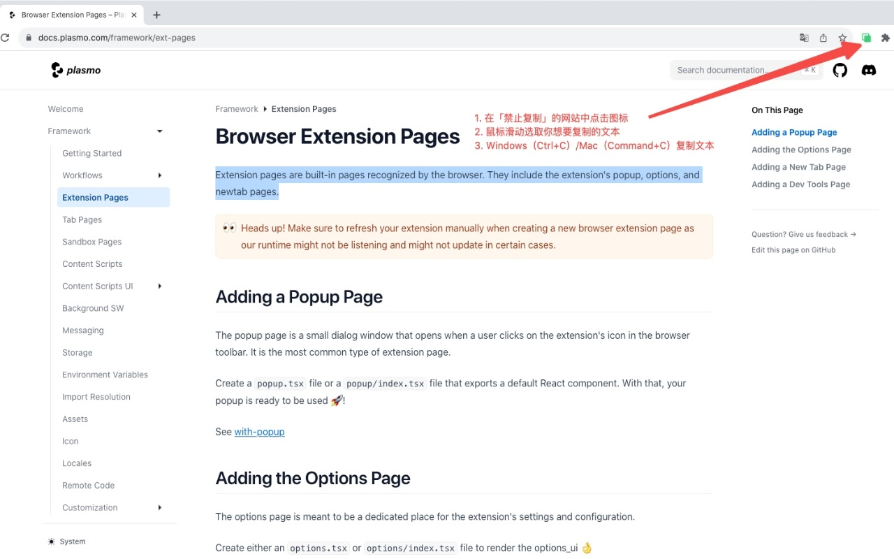 网页内容随心复制截图1
