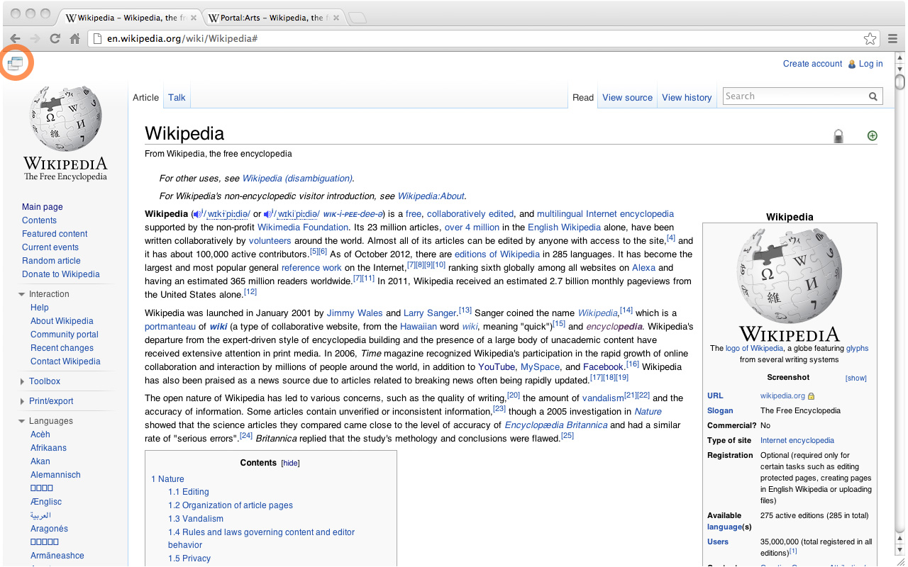 WikiSimplia - collapse Wikipedia's menu截图2