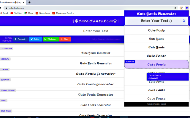 彡 Cute Fonts Generator【Copy 𝓪𝓷𝓭 Paste】⚡截图1