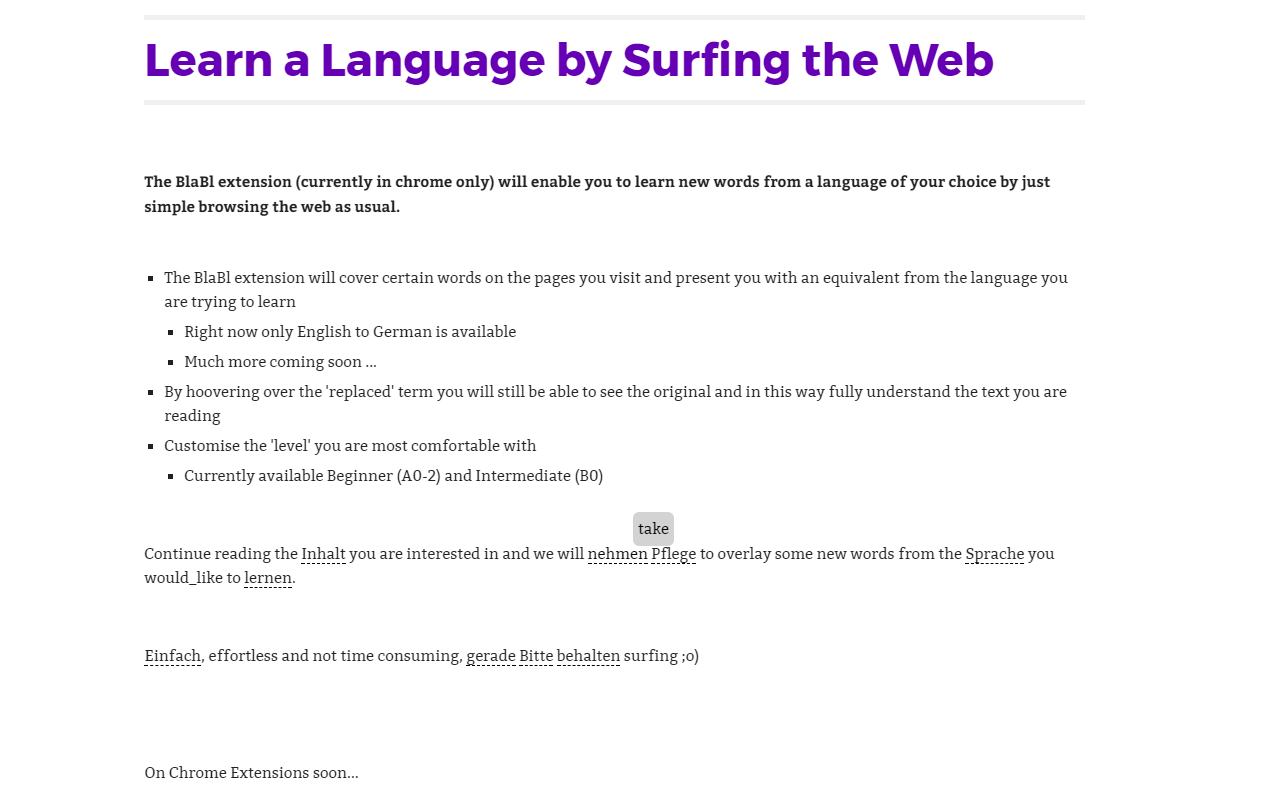 BlabLing - learning German by surfing (Beta)截图1
