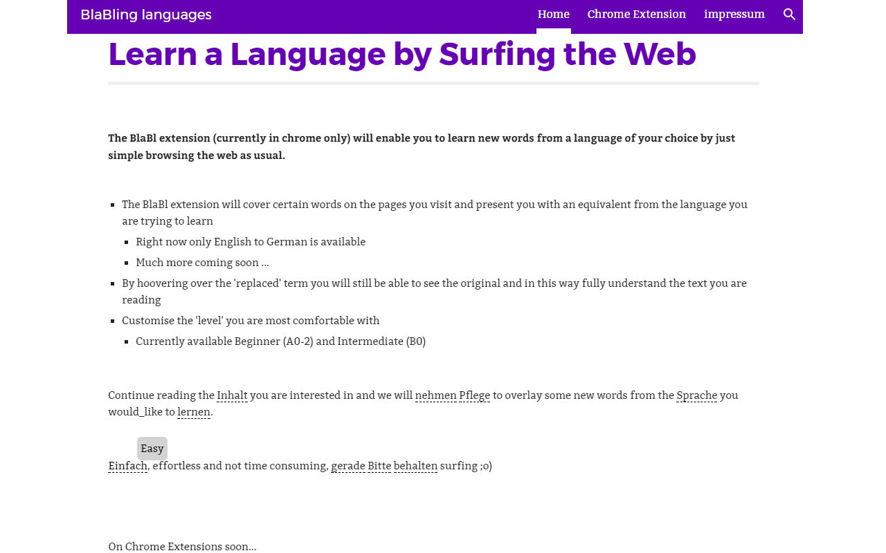 BlabLing - learning German by surfing (Beta)截图3