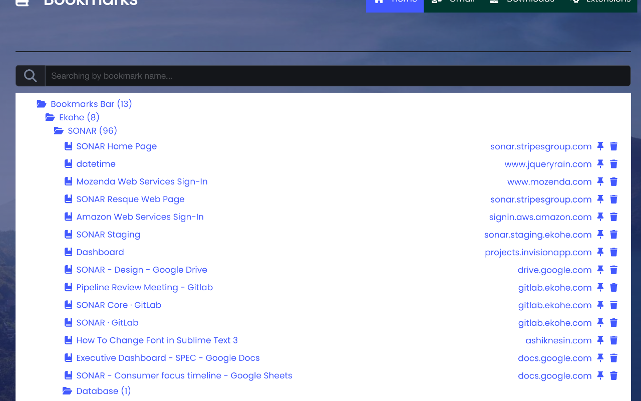Dashboard of Bookmarks截图2