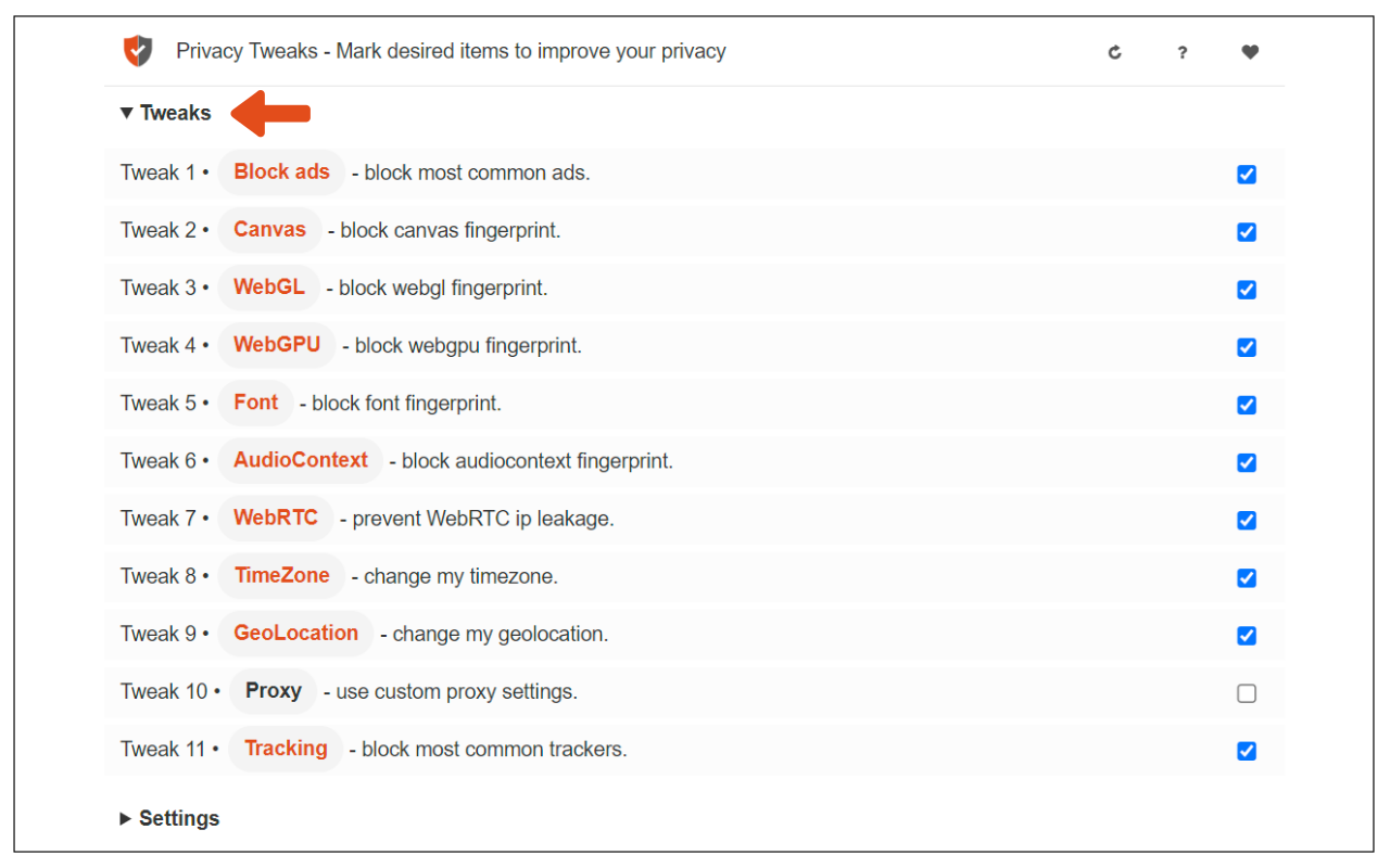 Privacy Tweaks截图1